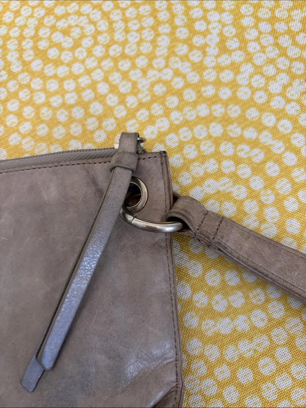 Hobo  Gray Leather Wristlet Clutch